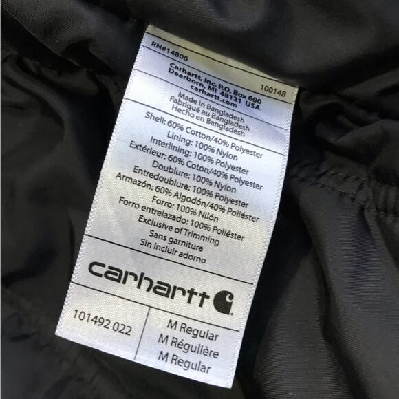 Carhartt mens M charcoal grey Jefferson quick duck traditional jacket 101492 - Picture 6 of 16